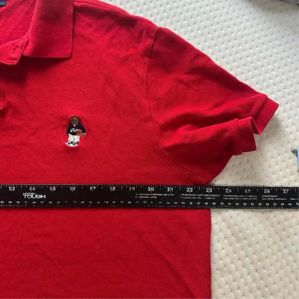 Polo Ralph Lauren Polo Bear Custom Fit Polo Shirt Red XL